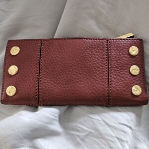 Hammitt Red Leather Wallet with Gold Studs